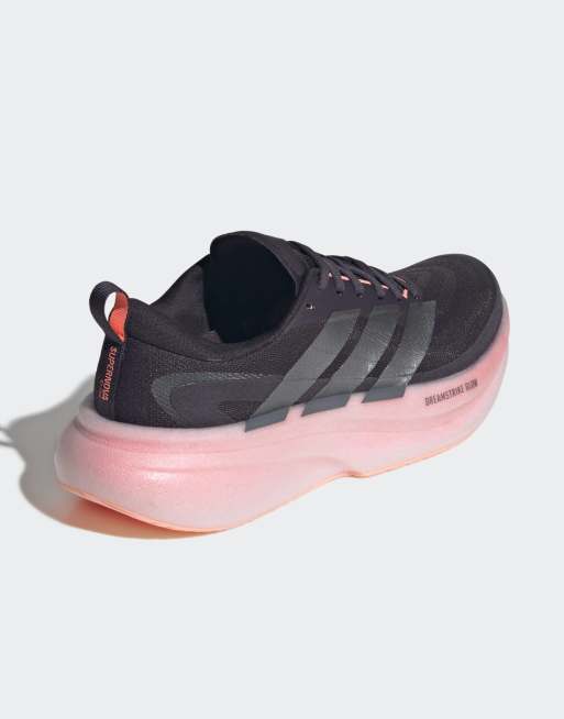 adidas performance Supernova glide sneakers da corsa nere e rosa chiaro, 5 di 5