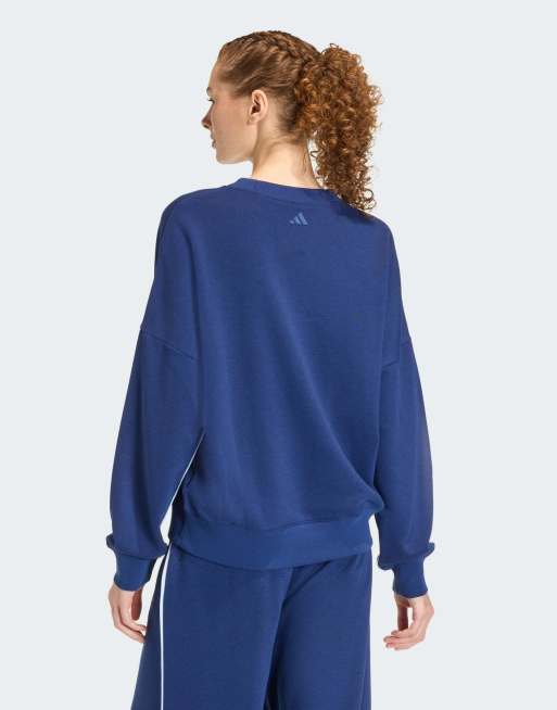 adidas performance sweatshirt with embroidered graphic in dark blue and white, 2 of 4