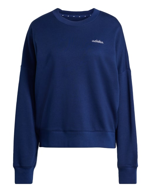 adidas performance sweatshirt with embroidered graphic in dark blue and white, 4 of 4