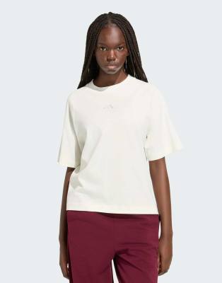 Adidas Femme Blanc T-Shirt Small Logo - Image 2