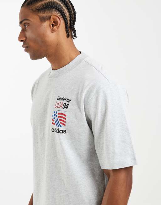 adidas Performance - T-shirt color grigio chiaro mélange con stampa grafica, 2 di 5