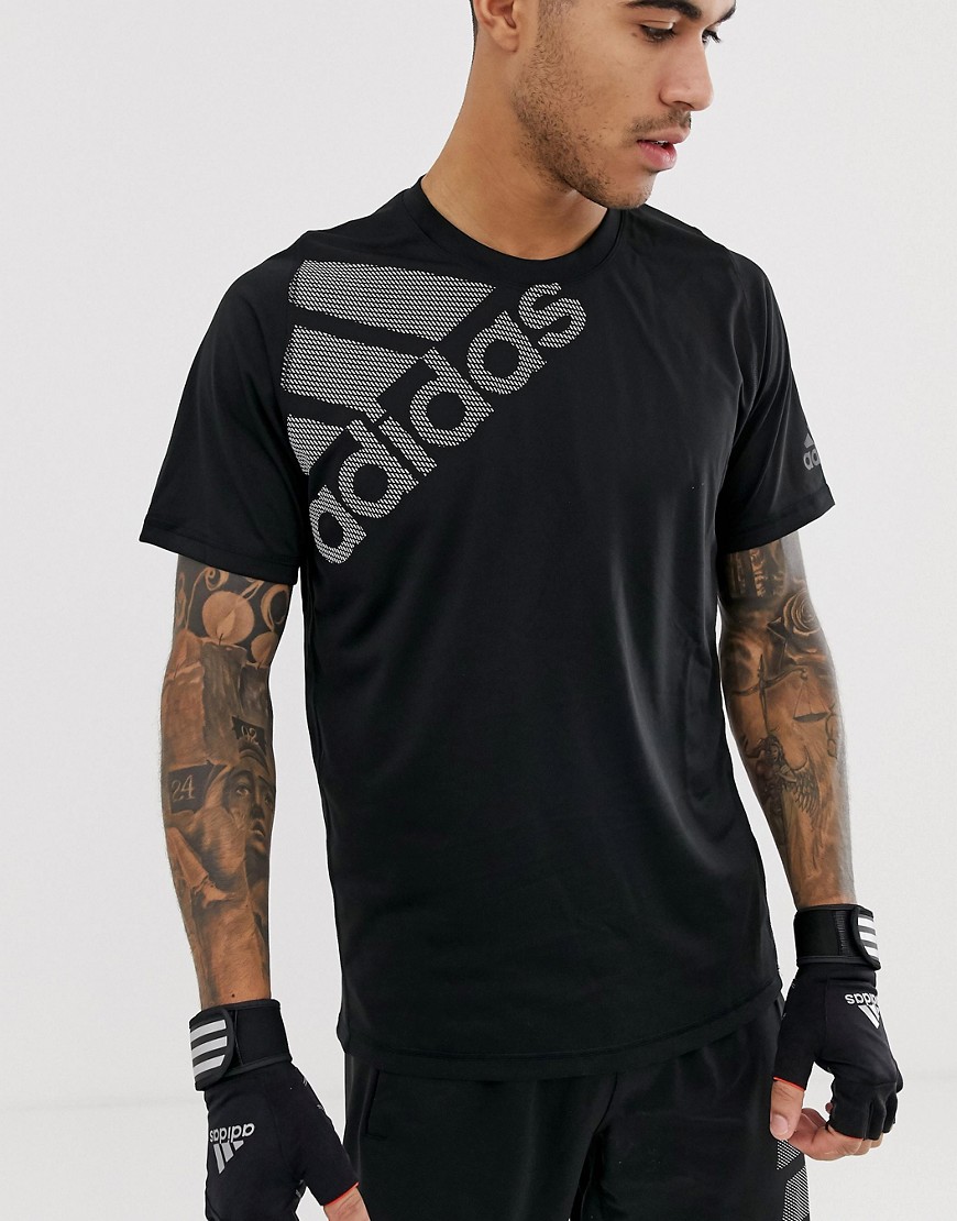 adidas performance - T-shirt con logo nera-Nero