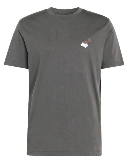 adidas Performance – T-Shirt in Grey Six mit Kaffee-, „Café“- und Käsekuchen-Print, 5 von 5