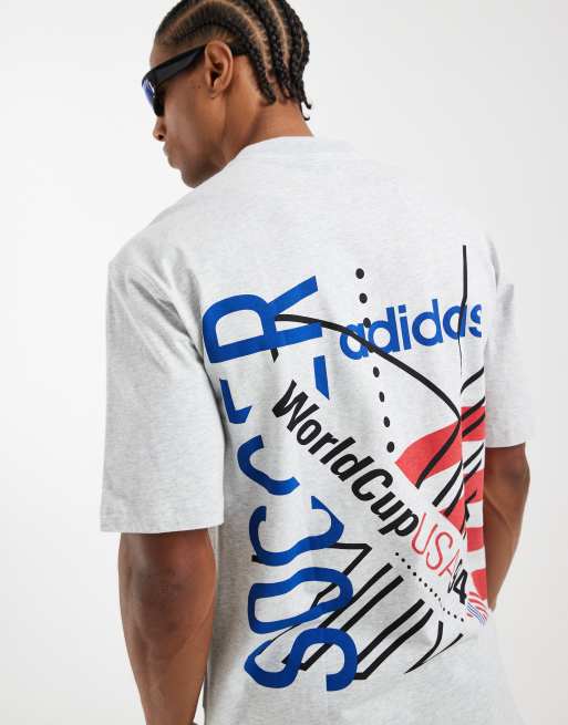 adidas Performance – T-Shirt in hellem Heidegrau mit Print, 5 von 5