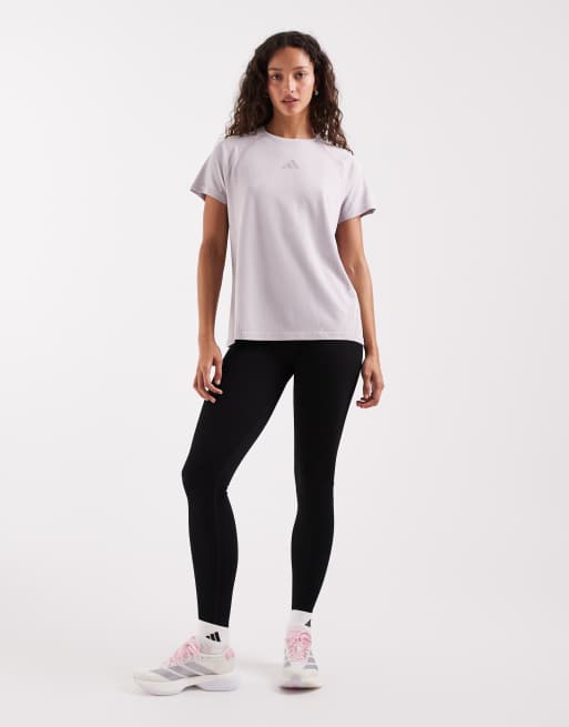 adidas performance - T-shirt in maglia senza cuciture color preloved fig, 2 di 4