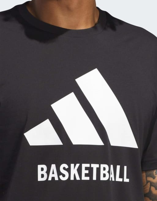 adidas Performance – T-Shirt in Schwarz mit „Adidas Basketball“-Print, 3 von 4