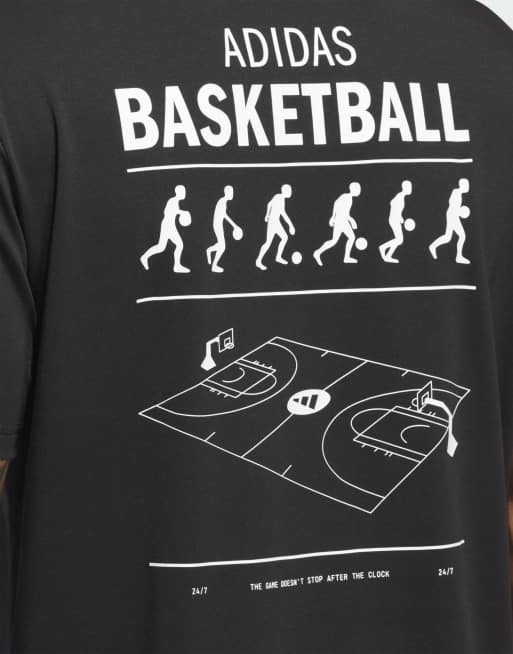 adidas Performance – T-Shirt in Schwarz mit „Adidas Basketball“-Print, 4 von 4