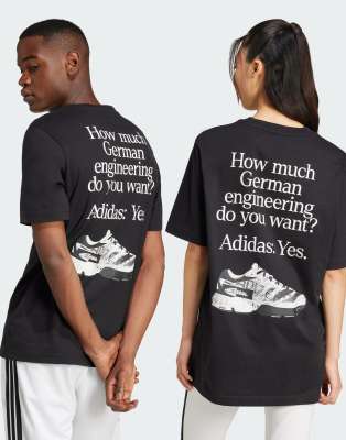 adidas performance - T-Shirt in Schwarz mit „German engineering"-Print