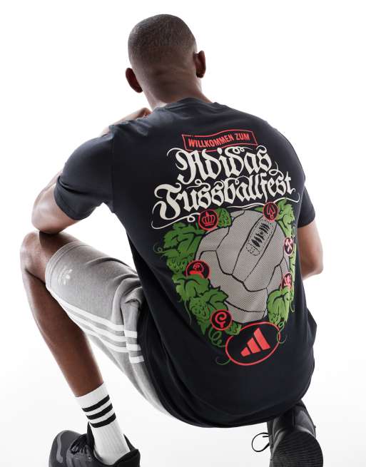 adidas Performance – T-Shirt in Schwarz mit Wiesn-Grafik
