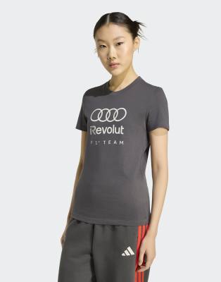 adidas performance - T-Shirt in Utility Black mit „Audi Formula One Team DNA"-Grafik-Schwarz