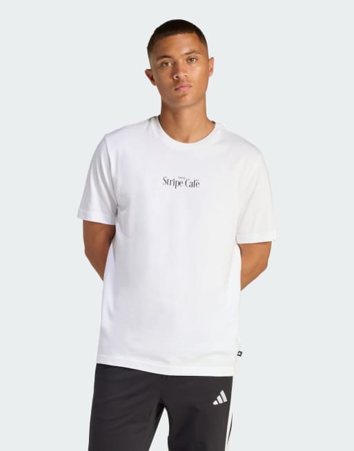 adidas Performance – T-Shirt in Weiß mit Café- und Donutbox-Print, 2 von 4
