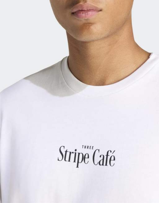 adidas Performance – T-Shirt in Weiß mit Café- und Donutbox-Print, 3 von 4