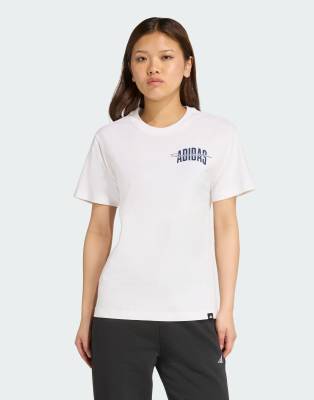 adidas Performance - T-Shirt in Weiß mit College-Print