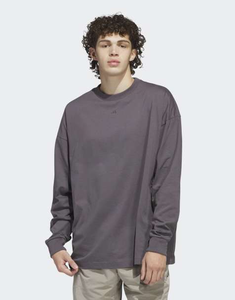 adidas Performance - T-shirt manches longues unisexe style basketball - Gris strata - view 1