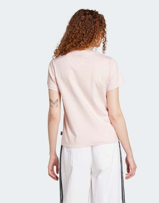 adidas performance - T-shirt met kattenpatch en print in zandkleurig roze, 4 van 4