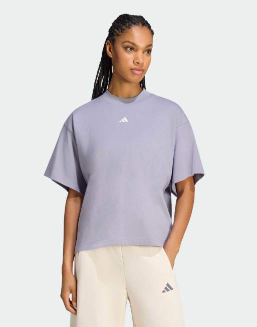 adidas performance T-shirt Studio 3-Stripes color ardesia, 2 di 4