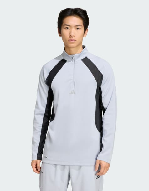 adidas performance Tech apparel 1/4 zip in halo silver - view 1