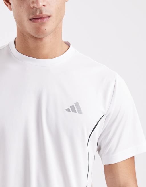 adidas Performance – Tech Apparel – Biały T-shirt z odblaskowymi srebrnymi detalami, 5 z 5