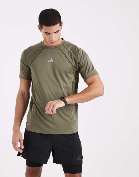 adidas performance Tech apparel climacool tee in olive strata - view 1
