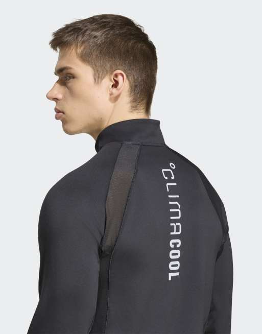 adidas Performance – Tech Apparel – Sweatshirt in Schwarz mit kurzem Reißverschluss, 5 von 5