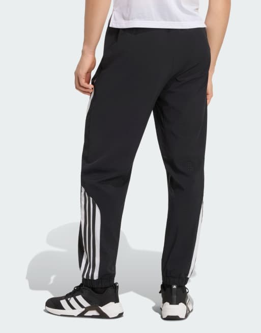 adidas performance Tech essentials træningsbukser i sort / hvid, 2 af 4