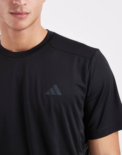 adidas performance Tech essentials workout 3 stripes t-shirt in black, 4 of 5