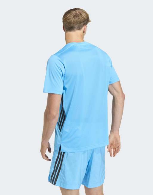 adidas performance – Tech Essentials Workout – T-Shirt in Lucid Aquamarine mit den 3 Streifen, 2 von 3