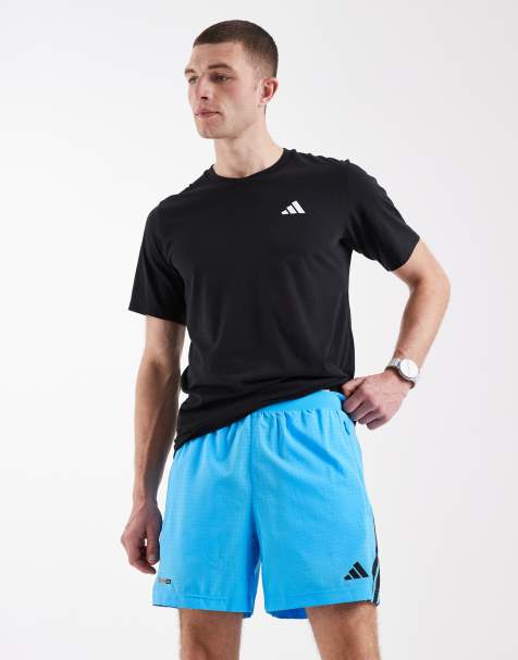 adidas Performance – Tech Essentials – Workout – Turkosa shorts med tre ränder - view 1