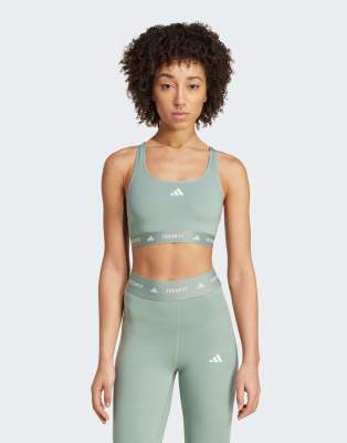 adidas Performance - Techfit - BH in Silbergrün