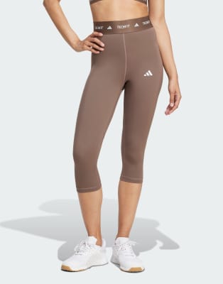 adidas Performance - Techfit - Capri-Leggings in Braun-Brown