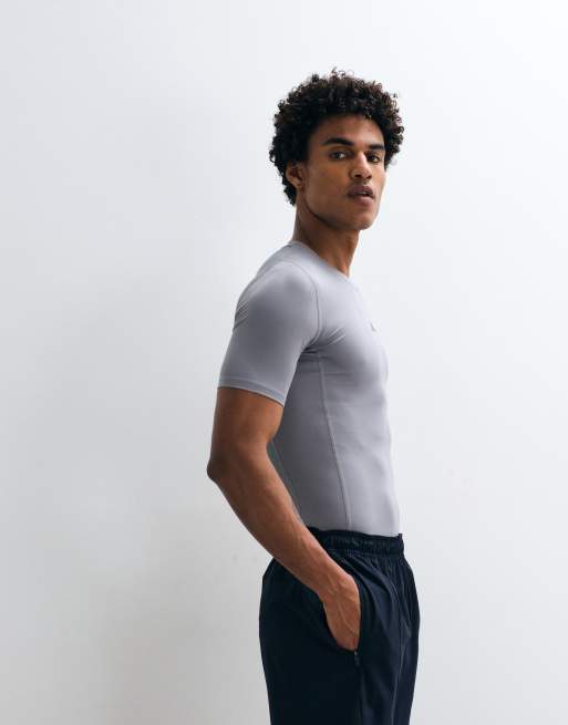 adidas performance Techfit compression training tee in grey, 4 of 5