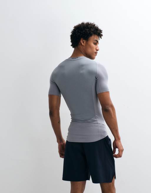 adidas performance Techfit compression training tee in grey, 5 of 5