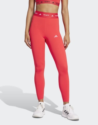 adidas Performance - Techfit - Dreiviertellange Leggings in Pure Ruby-Rot