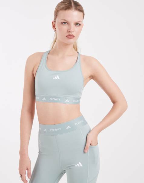 adidas performance Techfit sports bra in wonder sage - view 1