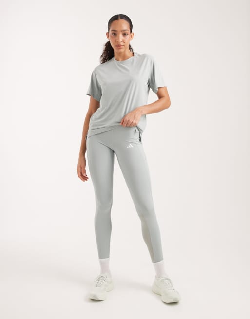 adidas performance - Techfit Stash - Leggings lunghezza integrale color salvia wonder con tasca