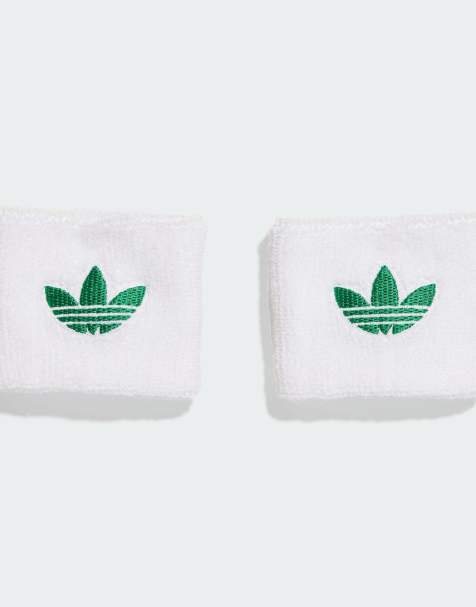 adidas performance Tennis adidas originals small wristbands in white and green - view 1