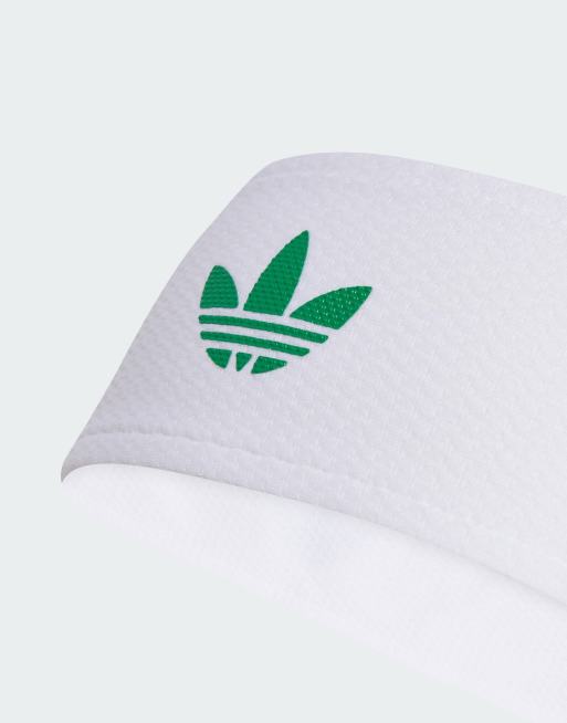 adidas performance Tennis – Biało-zielone duże frotki na nadgarstki do tenisa