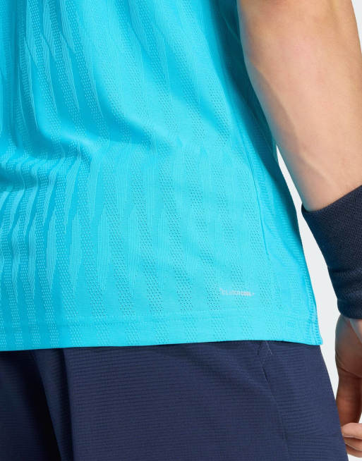 adidas performance - Tennis Climacool+ Airchill Freelift - T-shirt ciano segnale, 3 di 3