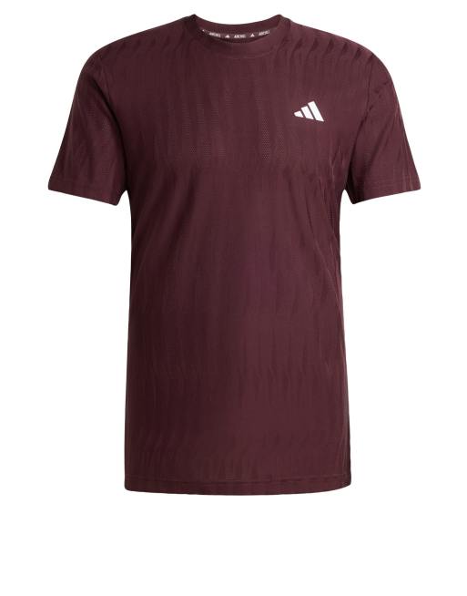 adidas Performance - Tennis Climacool+ Airchill Freelift - T-shirt color rubino aurora/marrone