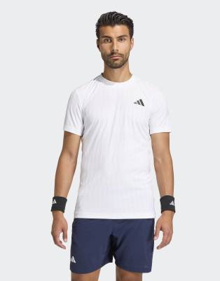 adidas performance Tennis climacool+ airchill freelift t-shirt in white ...