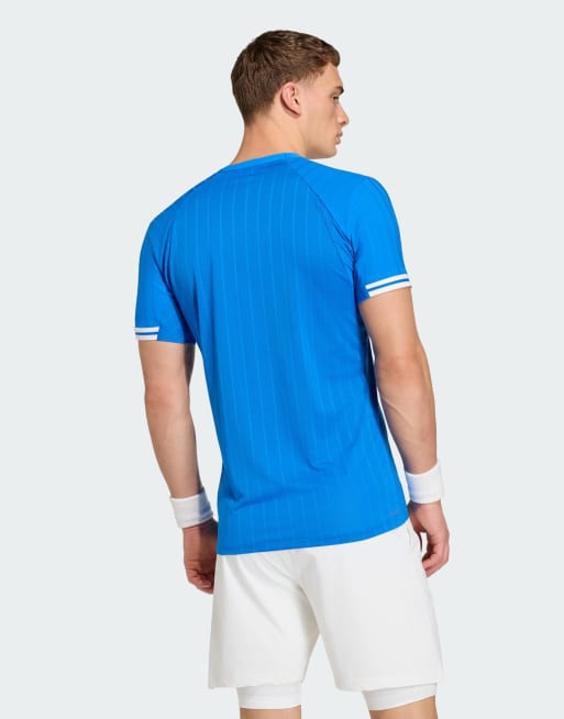 adidas performance Tennis climacool freelift t-shirt pro in glow blue, 2 of 4