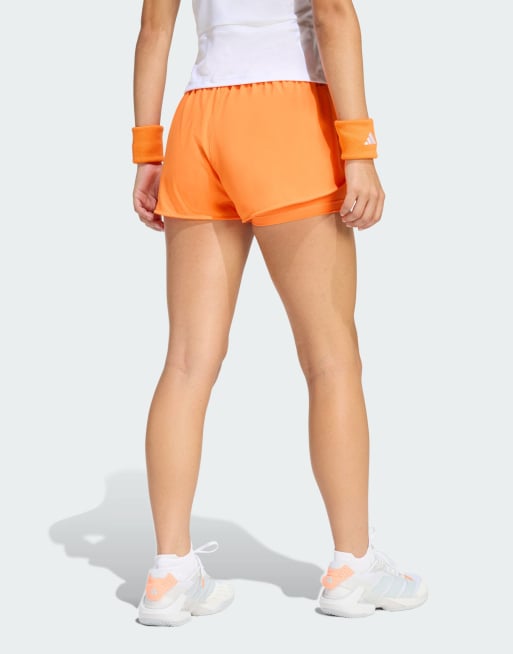 adidas performance – Tennis – ClimaCool – Pomarańczowe szorty sportowe 2 w 1, 2 z 4