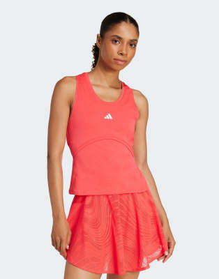 adidas performance Tennis pro climacool y-tank top in semi lucid red