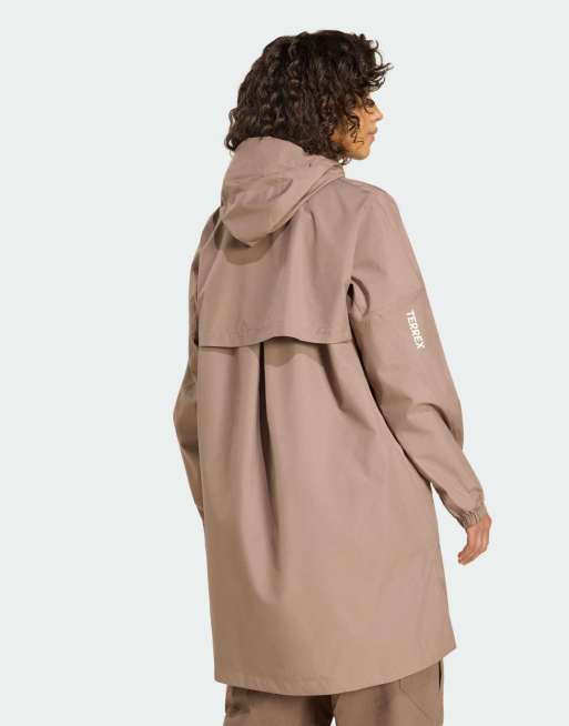 adidas Performance – Terrex 2 Climaproof – Brązowa parka przeciwdeszczowa, 2 z 4