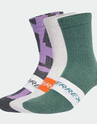 adidas Performance - Terrex - 3er-Pack Socken in Grey Six/Weiß-Grau