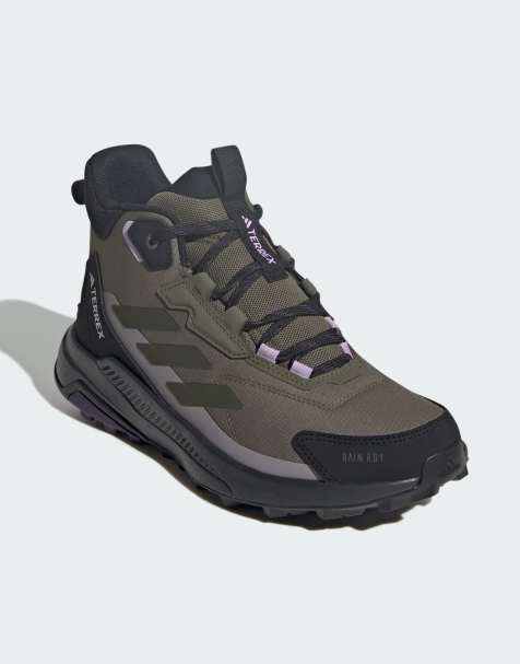 adidas performance Terrex anylander mid rain ready hiking shoes in olive strata and night cargo - view 1