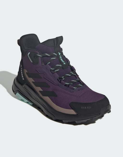 adidas Performance – Terrex Anylander Mid Rain.rdy – Plommonfärgade, svarta och blå vandringsskor