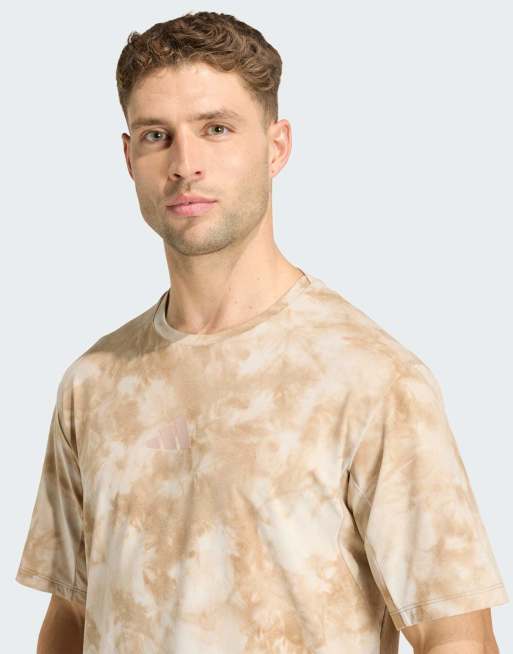 adidas Performance – Terrex – Beżowy T-shirt ze sprejowym wzorem, 4 z 4