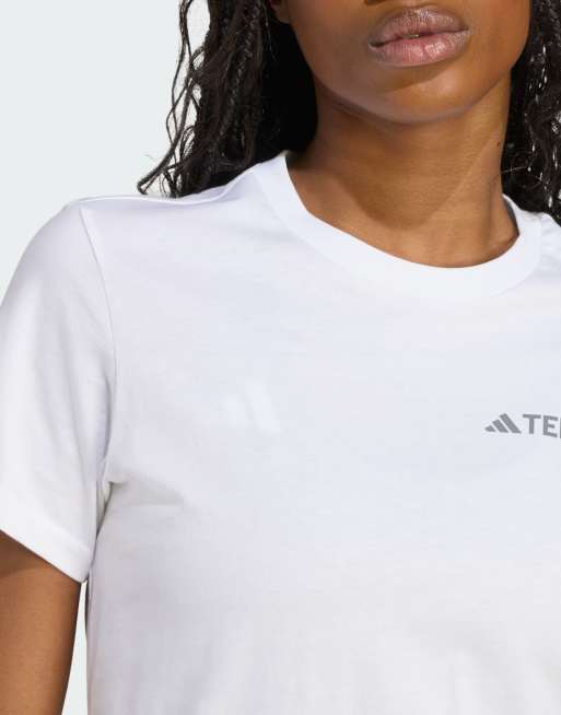 adidas Performance – Terrex – Biały T-shirt z szarą grafiką, 3 z 4