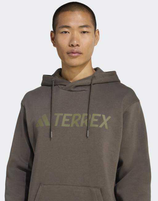 adidas performance - Terrex - Felpa con cappuccio color oliva con logo grande
